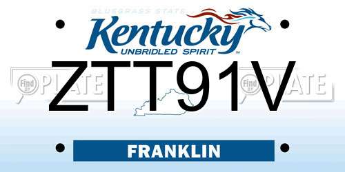 ZTT91V Kentucky License Plate