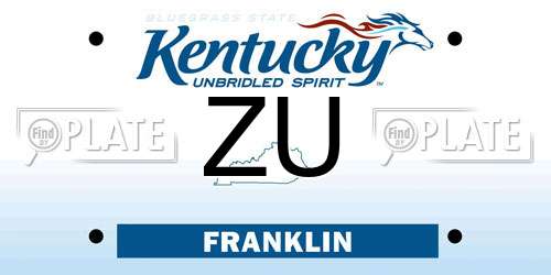ZU Kentucky License Plate