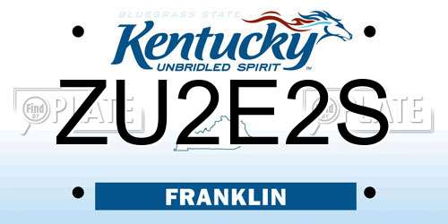 ZU2E2S Kentucky License Plate