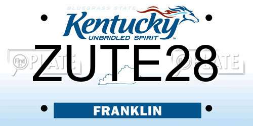 ZUTE28 Kentucky License Plate