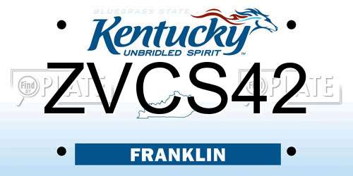 ZVCS42 Kentucky License Plate