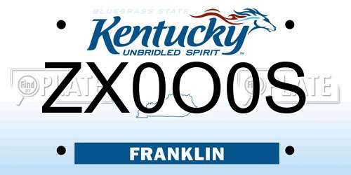 ZX0O0S Kentucky License Plate