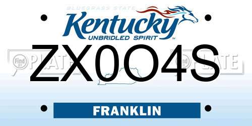 ZX0O4S Kentucky License Plate