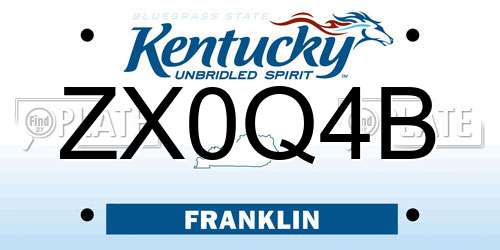 ZX0Q4B Kentucky License Plate