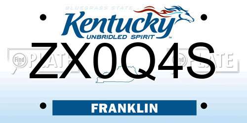 ZX0Q4S Kentucky License Plate