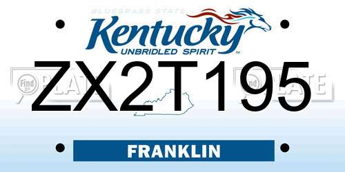 ZX2T195 Kentucky License Plate