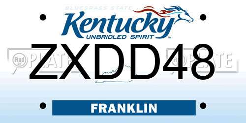 ZXDD48 Kentucky License Plate