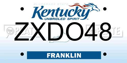 ZXDO48 Kentucky License Plate