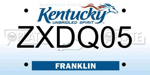 ZXDQ05 Kentucky License Plate