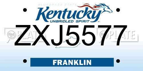ZXJ5577 Kentucky License Plate