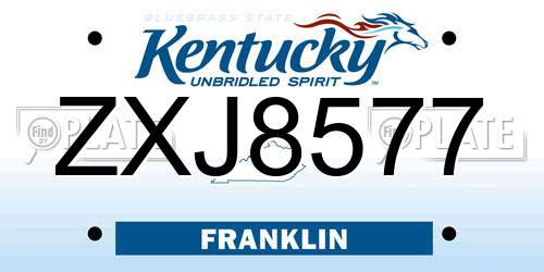 ZXJ8577 Kentucky License Plate
