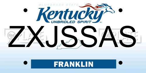 ZXJSSAS Kentucky License Plate