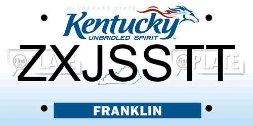 ZXJSSTT Kentucky License Plate