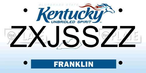 ZXJSSZZ Kentucky License Plate