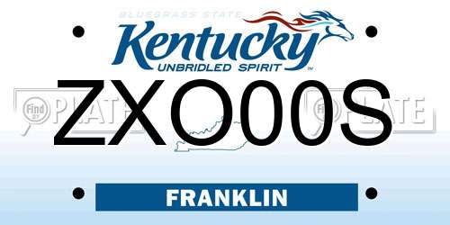 ZXO00S Kentucky License Plate