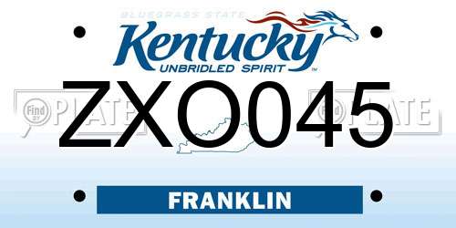 ZXO045 Kentucky License Plate
