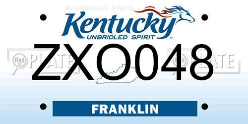 ZXO048 Kentucky License Plate