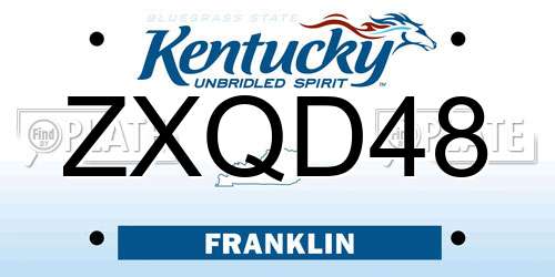 ZXQD48 Kentucky License Plate