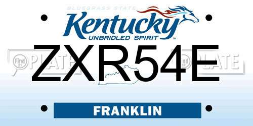 ZXR54E Kentucky License Plate