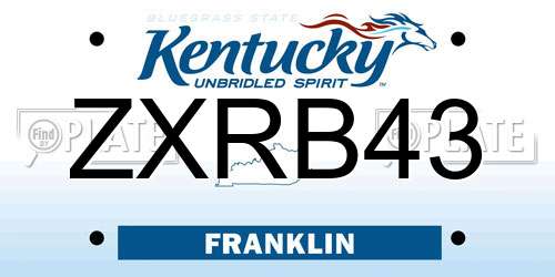 ZXRB43 Kentucky License Plate