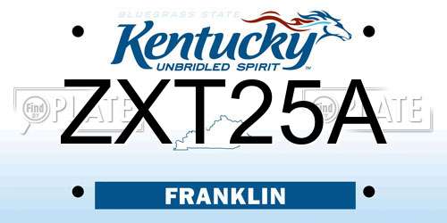 ZXT25A Kentucky License Plate