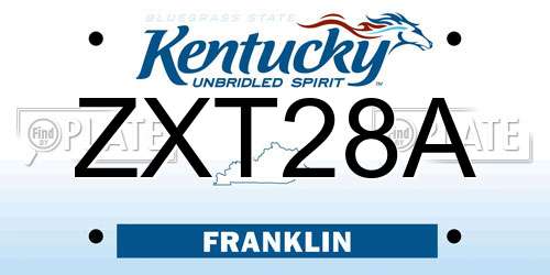 ZXT28A Kentucky License Plate