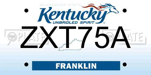 ZXT75A Kentucky License Plate