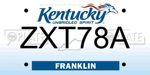 ZXT78A Kentucky License Plate