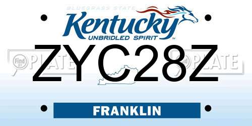 ZYC28Z Kentucky License Plate