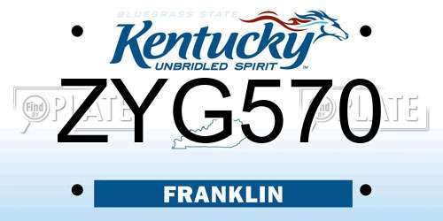ZYG570 Kentucky License Plate