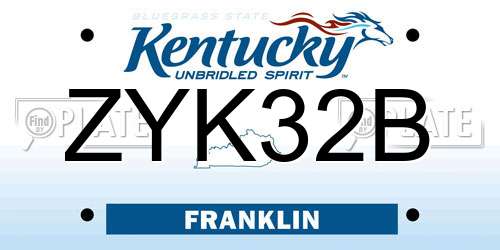 ZYK32B Kentucky License Plate