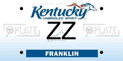 ZZ Kentucky License Plate