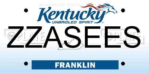 ZZASEES Kentucky License Plate