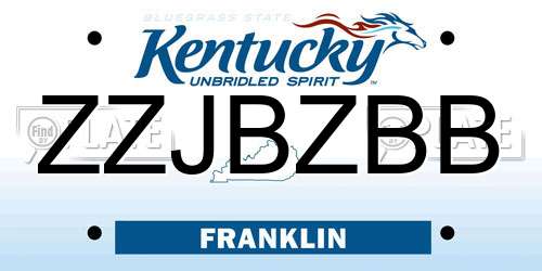 ZZJBZBB Kentucky License Plate