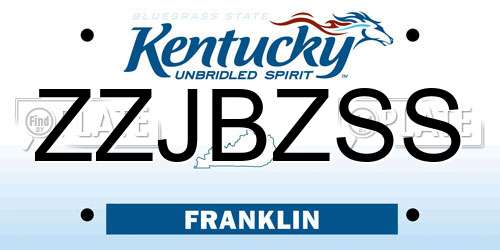 ZZJBZSS Kentucky License Plate