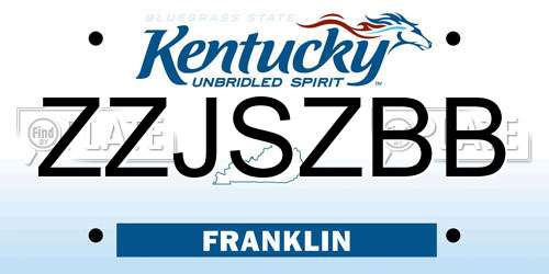 ZZJSZBB Kentucky License Plate