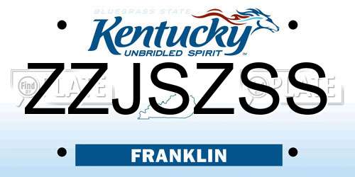 ZZJSZSS Kentucky License Plate