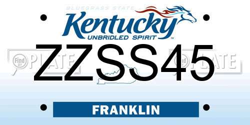 ZZSS45 Kentucky License Plate