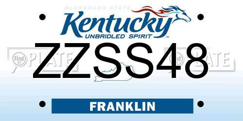 ZZSS48 Kentucky License Plate