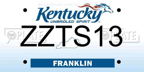 ZZTS13 Kentucky License Plate