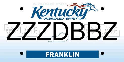 ZZZDBBZ Kentucky License Plate