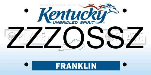 ZZZOSSZ Kentucky License Plate