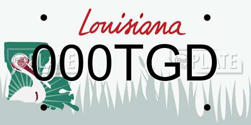 000TGD Louisiana License Plate