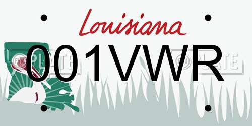 001VWR Louisiana License Plate