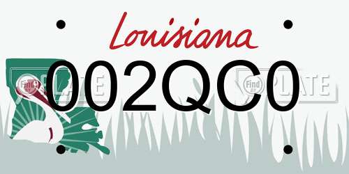 002QC0 Louisiana License Plate