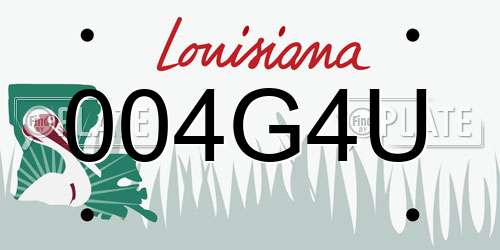 004G4U Louisiana License Plate