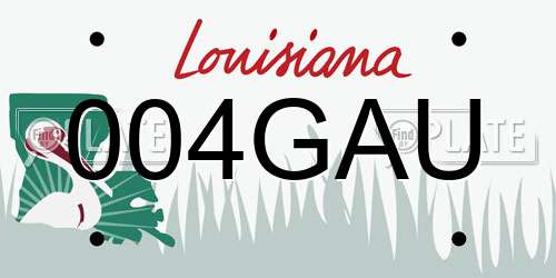 004GAU Louisiana License Plate