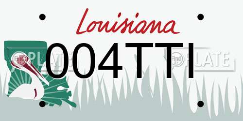 004TTI Louisiana License Plate