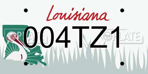 004TZ1 Louisiana License Plate