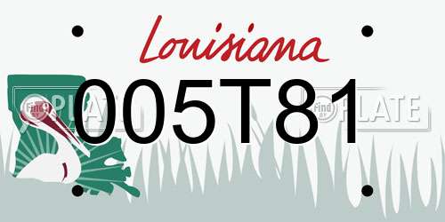 005T81 Louisiana License Plate